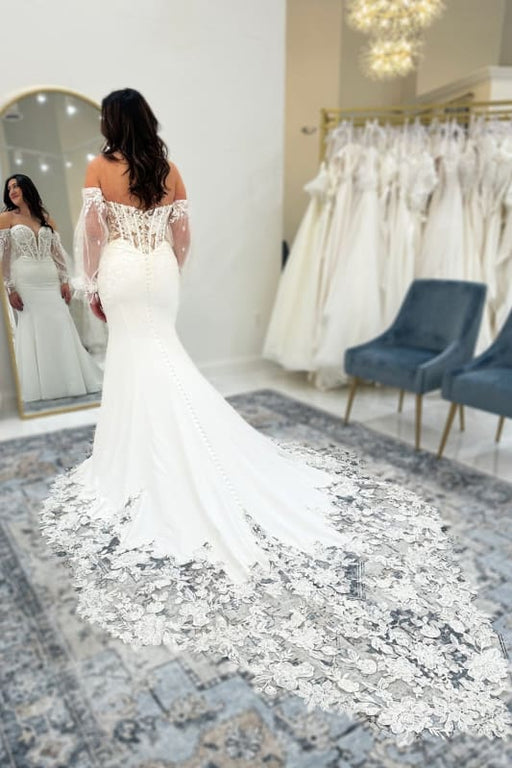 Beautiful Sweetheart Appliques Lace Mermaid Wedding Dresses - Wedding Dresses