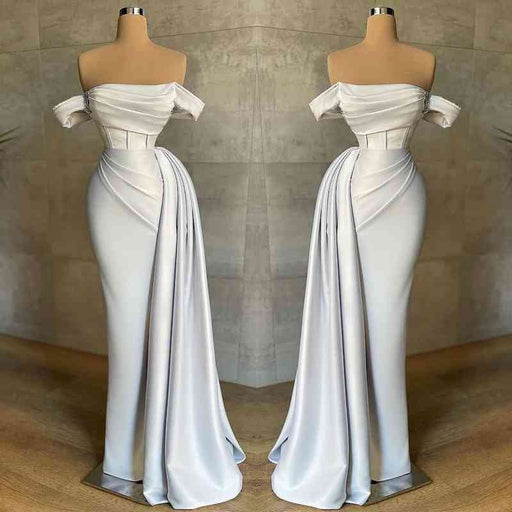 Beautiful White Pleated Bateau Sleeveless Prom Dress