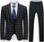 Parker Fancy Black And Gray Plaid Three Pieces Men Suits For Business