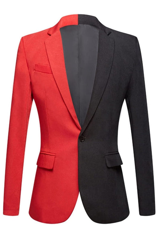 Kris Black And Red Notched Lapel Two Pieces Bespoke Prom Suits