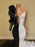 Black and White Long Sleeves Lace Sequin Mermaid Prom Dress