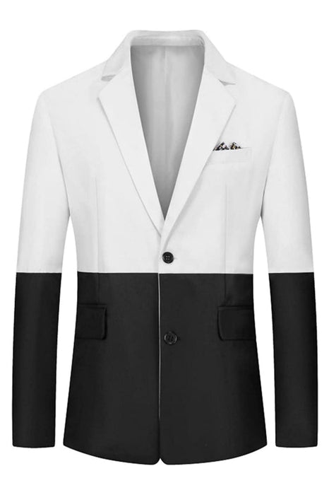 Lloyd Black And White Notched Lapel Two Pieces Fancy Prom Suits