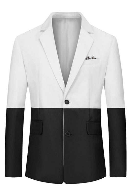 Lloyd Black And White Notched Lapel Two Pieces Fancy Prom Suits