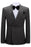 Verne Formal Black Jacquard Shawl Lapel Double Breasted Wedding Suits