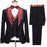 Cool Black Close Fitting Peaked Lapel Three Pieces Wedding Suits