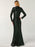 Black Green Long Sleeve Sexy Mermaid Prom Dress