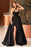 Black Halter Strapless Sleeveless A-Line Prom Dress