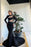 Black Long Sleeves Mermaid Prom Dress High Neck with Beadings