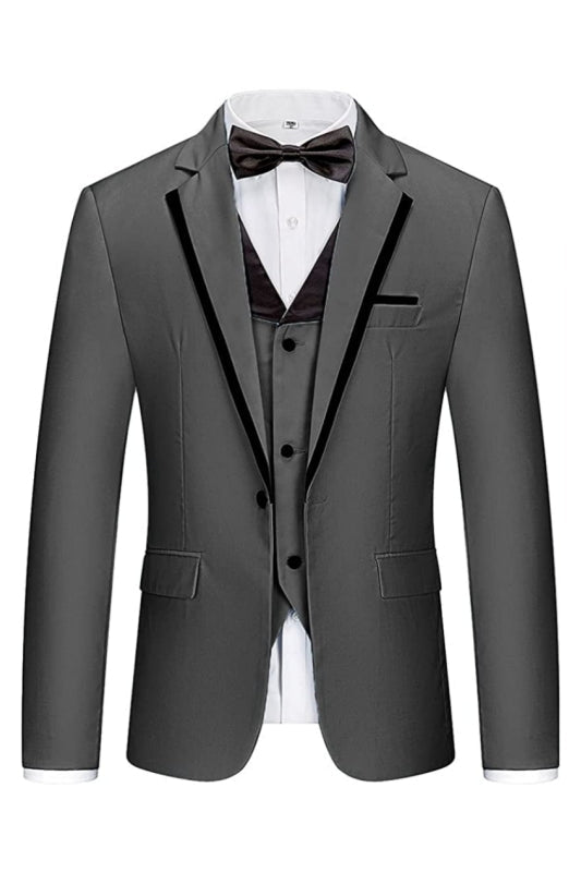 Griffith Bespoke Black Three Pieces Notched Lapel Men Business Suits