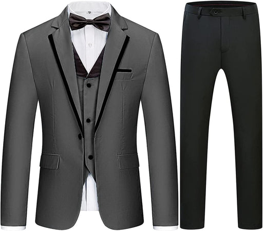 Griffith Bespoke Black Three Pieces Notched Lapel Men Business Suits