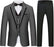 Griffith Bespoke Black Three Pieces Notched Lapel Men Business Suits