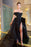 Black Off-the-Shoulder Long Slit Sweetheart A-Line Prom Dress