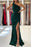 Black One-Shoulder Sleeveless Mermaid Prom Dress with Split