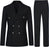 Aubrey Formal Black Peaked Lapel Double Breasted Business Suits