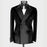 Harris Mind Black Peaked Lapel Double Breasted  Velvet Prom Suits