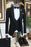 Antonio Bespoke Black Peaked Lapel Three Pieces Business Suits