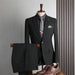 Paul Formal Black Plaid Notched Lapel Two Pieces Business Suits