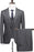 Formal Black Plaid Peaked Lapel Three Pieces Men Suits for Business