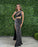 Black Sequin One-Shoulder Sleeveless Mermaid Prom Dress with High Slit