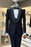 Simon Black Three Pieces Men Suits With Sequins Lapel