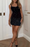 Black Sequins Prom Dress with Spaghetti Straps and Short Sleeveless Design for Christmas Party