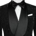 Arnold Formal Black Shawl Lapel Double Breasted Jacquard Wedding Suits