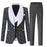 Quennel Bespoke Black Shawl Lapel Three Pieces Wedding Suits With White Dot