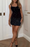 Black Spaghetti-Strap Sequined Short Sleeveless Prom Dress for Christmas Party