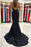 Black Spaghetti-Straps Charmeuse Mermaid Long Prom Dress