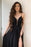 Black Spaghetti-Straps Long Prom Dress with Split