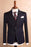 Davis Gentle Black Striped Peaked Lapel Three Pieces Business Suits