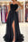 Black Sweetheart Prom Dress Appliques with Split