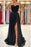 Black Sweetheart Prom Dress Appliques with Split