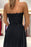 Black Sweetheart Prom Dress Appliques with Split