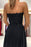 Black Sweetheart Prom Dress With Split Appliques