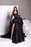 Black Sweetheart Taffeta Slit Prom Dress with Long Lace Gloves