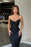 Black V Neck Evening Dress Prom Dress with Sequins