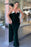 Black Velvet V-Neck Sleeveless Long Mermaid Prom Dress