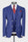 Goddard Blue Striped Peaked Lapel Three Pieces Business Men Suits