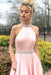 Blushing Pink Mermaid Prom Gown Adorned with Shimmering Beads