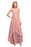 Bridelily A-line Hi-lo V-neck Burgundy Lace Dresses - Dusty Pink / S - lace dresses