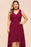 Bridelily A-line Hi-lo V-neck Burgundy Lace Dresses - lace dresses