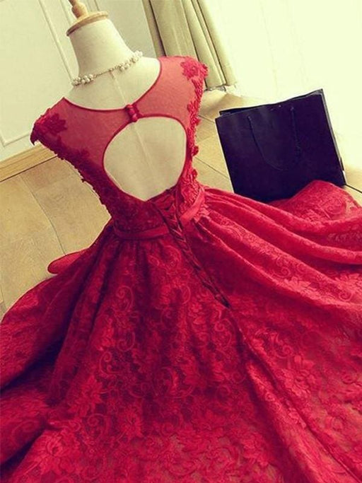 Bridelily A-Line Jewel Sleeveless Short/Mini With Applique Lace Dresses - Prom Dresses