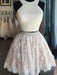 Bridelily A-Line Lace Halter Sleeveless Short/Mini With Pearls Dresses - Prom Dresses