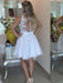 Bridelily A-Line Sleeveless V-neck Tulle With Beading Short/Mini Dresses - Prom Dresses