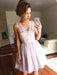 Bridelily A-Line Tulle Sleeveless Short/Mini With Lace Prom Dresses - Prom Dresses