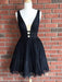 Bridelily A-Line V-Neck Lace Sleeveless Short/Mini Dresses - Prom Dresses