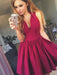 Bridelily A-Line V-neck Satin With Ruched Sleeveless Short/Mini Dresses - Prom Dresses