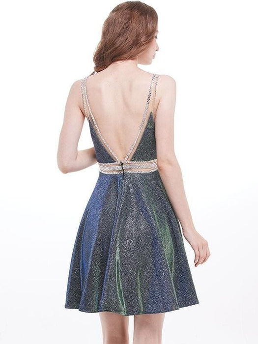 Bridelily A-Line V-neck Sequins With Beading Sleeveless Short/Mini Dresses - Prom Dresses