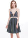 Bridelily A-Line V-neck Sequins With Beading Sleeveless Short/Mini Dresses - Prom Dresses